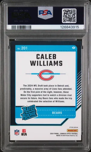 2024 Panini Donruss Optic Caleb Williams Purple Scope back