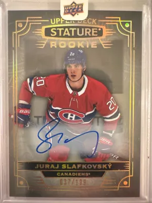22-23 Upper Deck Stature Juraj Slafkovsky Rookie Auto /199 front