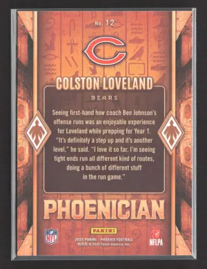 2025 Panini Phoenix Colston Loveland #12 Rookie Panini Authentic back