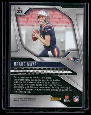 2024 Panini Prizm Drake Maye #329 RC back