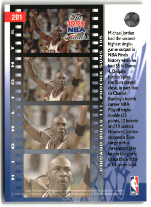 1993-94 Upper Deck Michael Jordan #201 back