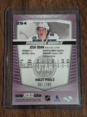 First print Josh Doan marquee rookies violet pixels back