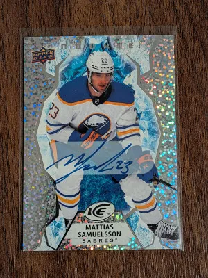 2021 Upper Deck Ice #119 Mattias Samuelsson Auto Rookie on card auto front