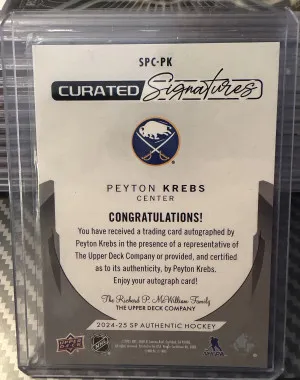 2024-25 SP Authentic Peyton Krebs Curated Signatures back