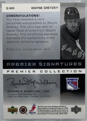 2002-03 Premier Collection Wayne Gretzky Silver Auto back