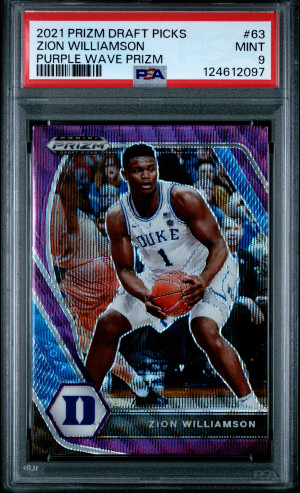 2021 Panini Prizm Draft Picks Zion Williamson Purple Wave Prizm front
