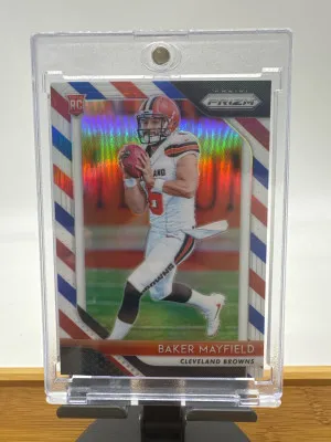 Baker Mayfield 2018 Red White And Blue Prizm Rookie front