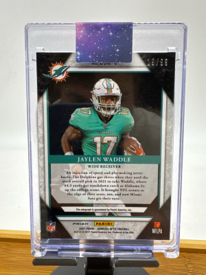 Jaylen Waddle Elite Series Rookie Autograph /99 2021 Optic! back
