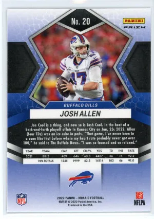 2022 Panini Mosaic #20 Josh Allen Mosaic Camo Pink back