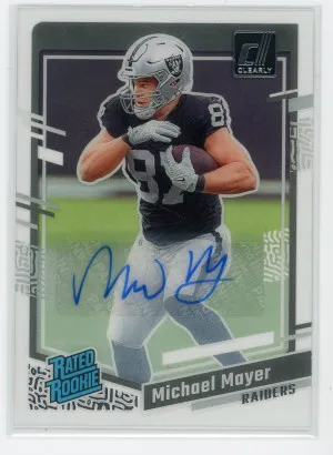 2023 Donruss Clearly Michael Mayer Rated Rookie Autograph #75 front