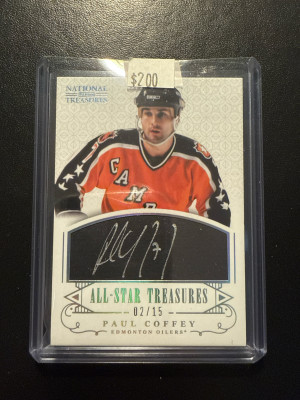 2013-14 National Treasures All-star Treasures Auto Paul Coffey /15 front