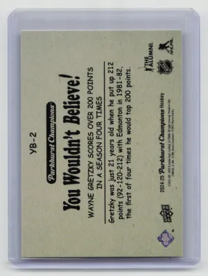 2024-25 Upper Deck Parkhurst Champions You Wouldn't Believe! Wayne Gretzky #YB-2 back