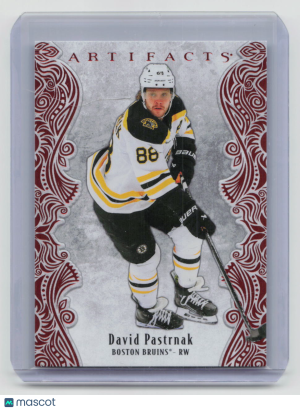 2025 Upper Deck Artifacts David Pastrnak #78 Ruby Red 021/599 front
