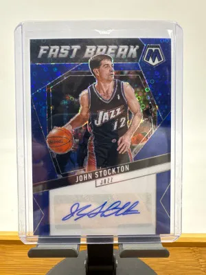 John Stockton Mosiac Fast Break 24-25 /25 Autograph front