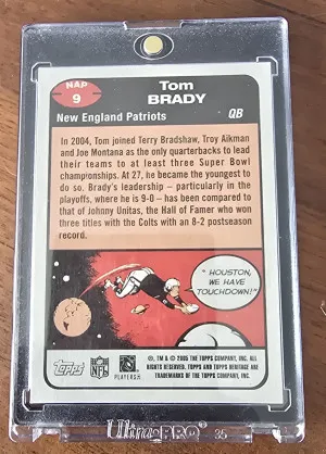 2005 Topps Heritage New Age Performers #NAP9 Tom Brady back