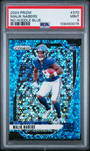 2024 Panini Prizm Malik Nabers No Huddle Blue front