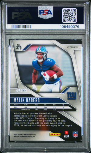 2024 Panini Prizm Malik Nabers No Huddle Blue back