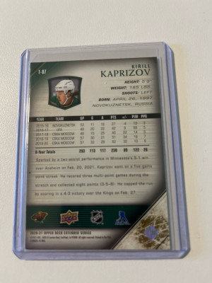 2020-21 UD Retro Young Guns Exclusives Kirill Kaprizov #079/100 back