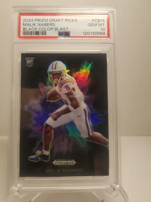 2024 Panini Prizm Draft Picks Black Color Blast Malik Nabers front