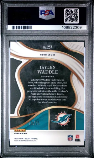 2023 Panini Select Jaylen Waddle Die-Cut Tie-Dye Prizm /25 back