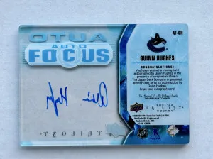 2021-22 Trilogy Auto Focus Quinn Hughes back
