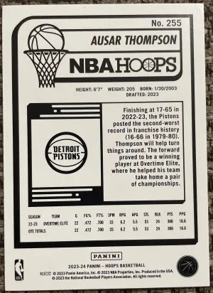 Ausar Thompson Yellow Press Rookie back