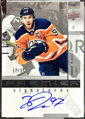 Connor McDavid 2021-22 Premier Signatures Auto 12/35 front