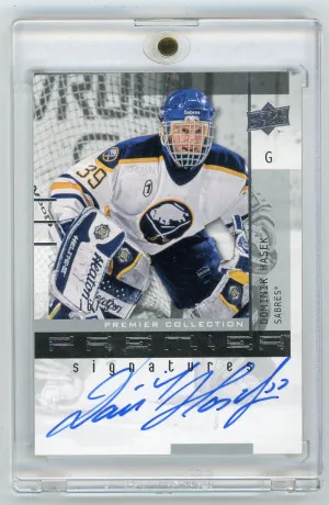2021-22 UD Premier Dominik Hasek 20th Anniversary Autograph 16/35 Premier Signatures #AA-DH front