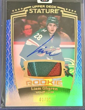 Liam Öhgren 2024–25 Upper Deck Stature RPA Premium Auto Blue /10 front
