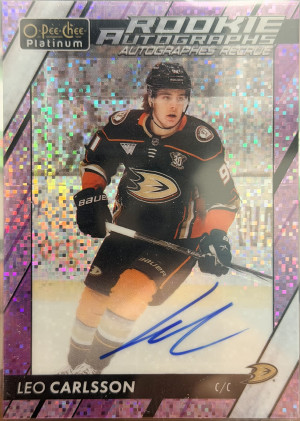 2023 Leo Carlsson OPC Platinum Violet Pixels /99 front