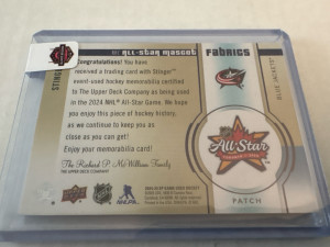 2024-25 SP Game Used All-Star Fabrics Mascot, Patch, Stinger /35 back