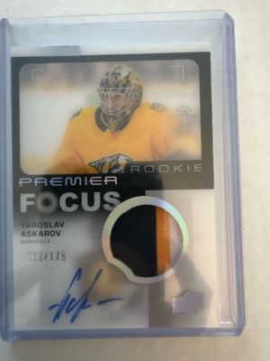 2023-24 Premier - Yaroslav Askarov #PFR-YA Premier Focus Rookie Auto Patch /175 front