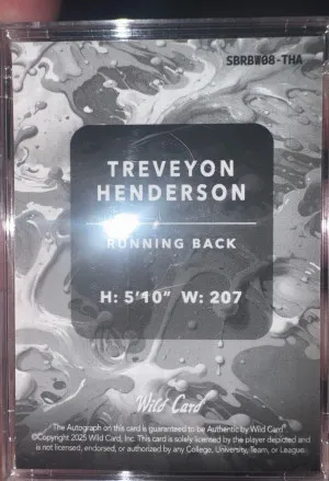Treveyon Henderson Auto 1/1 back