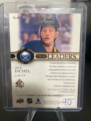 Jack Eichel True Leaders Auto /49 back