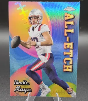 2024 Topps Chrome All Etch Drake Maye Rc Refractor front
