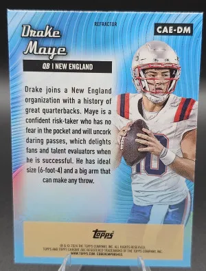 2024 Topps Chrome All Etch Drake Maye Rc Refractor back