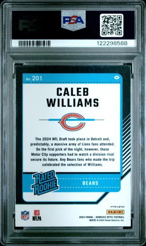 2024 Panini Donruss Optic Caleb Williams Stars back