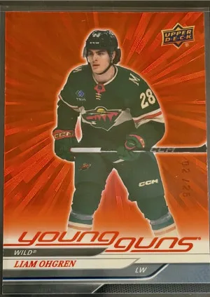 2024 Liam Öhgren Upper Deck Series 1  Young Guns Red Outburst /25 front