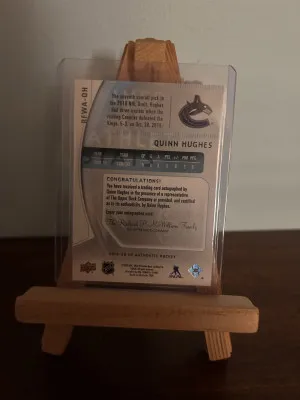 2019-20 SP Authentic Quinn Hughes #RFWA-QH (104/399)- back