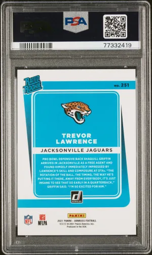 2021 Panini Donruss Trevor Lawrence Psa 10 back