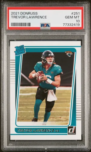 2021 Panini Donruss Trevor Lawrence Psa 10 front