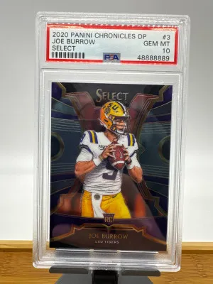 2020 Panini Chronicles Draft Picks Select Joe Burrow Select Psa 10 front