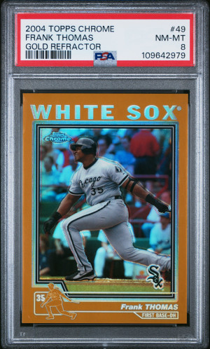 2004 Topps Chrome Frank Thomas Gold Refractor Psa 8 front