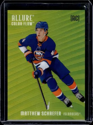 2025-26 Upper Deck Allure #CF-MS Matthew Schaefer Color Flow Yellow-Green RC front