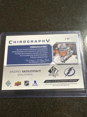 Andrei Vasilevskiy Chirography Auto back