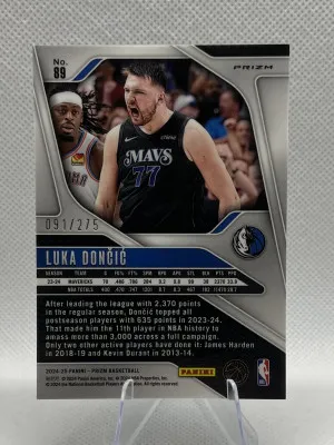 2024-25 Prizm Luka Doncic white lazers /275 back