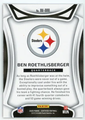 2025 Certified Ben Roethlisberger Immortals Mirror Red 60/99 #IM-BRR back