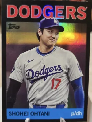 Shohei Ohtani 2025 Topps Archives Black Foil Parallel #17 Dodgers front