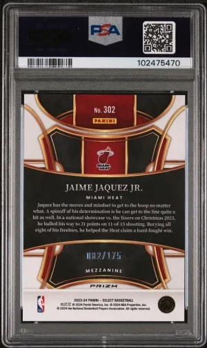 2023 Panini Select Jaime Jaquez Jr. Purple Flash back