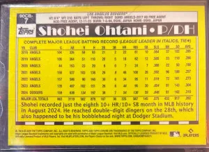 Shohei Ohtani 2025 Topps Chrome 1990 35th Anniversary Refractor #90CB-7 Dodgers back